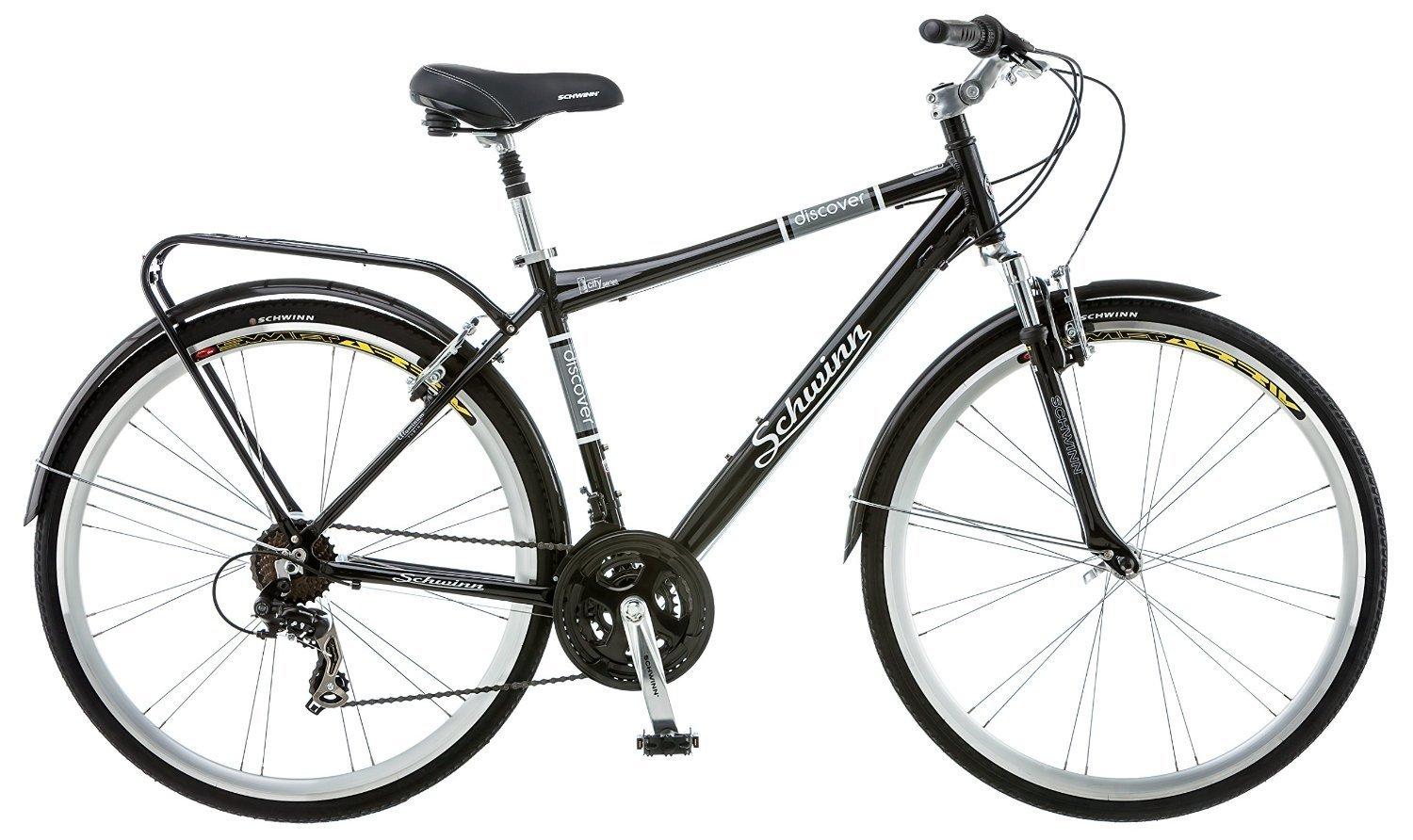2015 Schwinn Schwinn Discover Men's Hybrid Bike (700C Wheels),Black Black