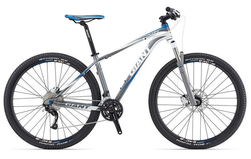2013 Giant Talon 29er 1 Blue, Silver or Gray, and White