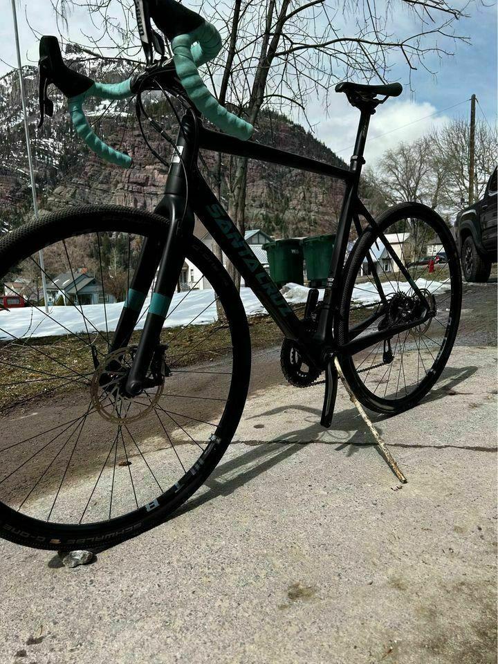 2017 Santa Cruz Stigmata Silver, gray or bare metal and Teal