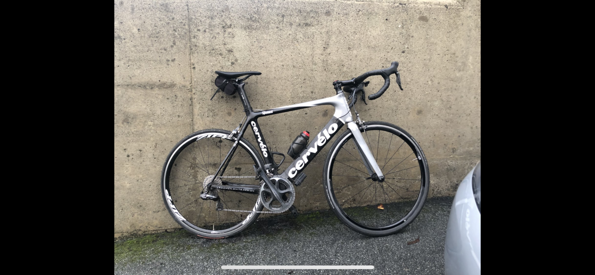 2008 Cervélo S3 Black and Silver, gray or bare metal