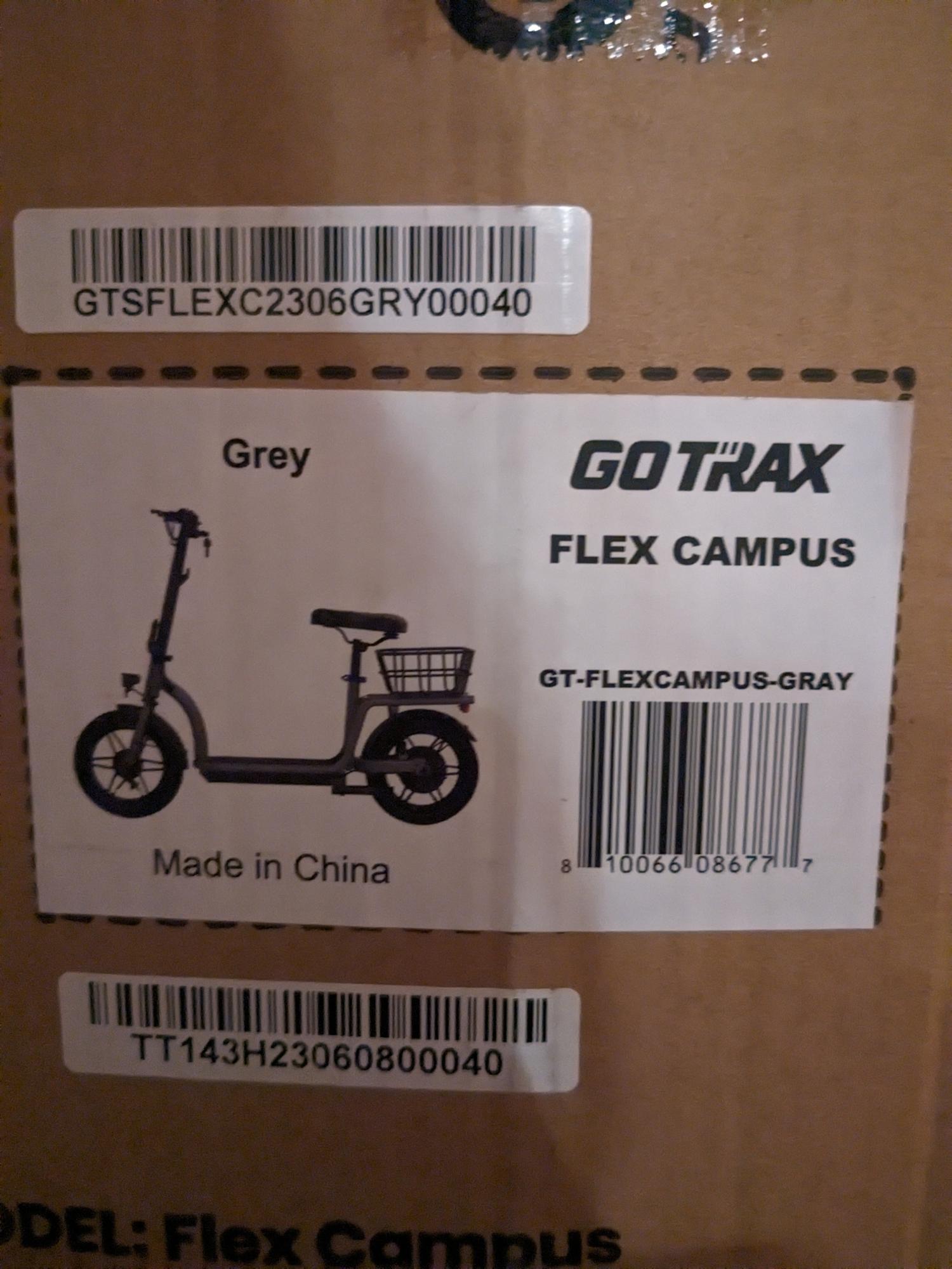 2023 GOTRAX Flex Campus e-scooter Silver, gray or bare metal