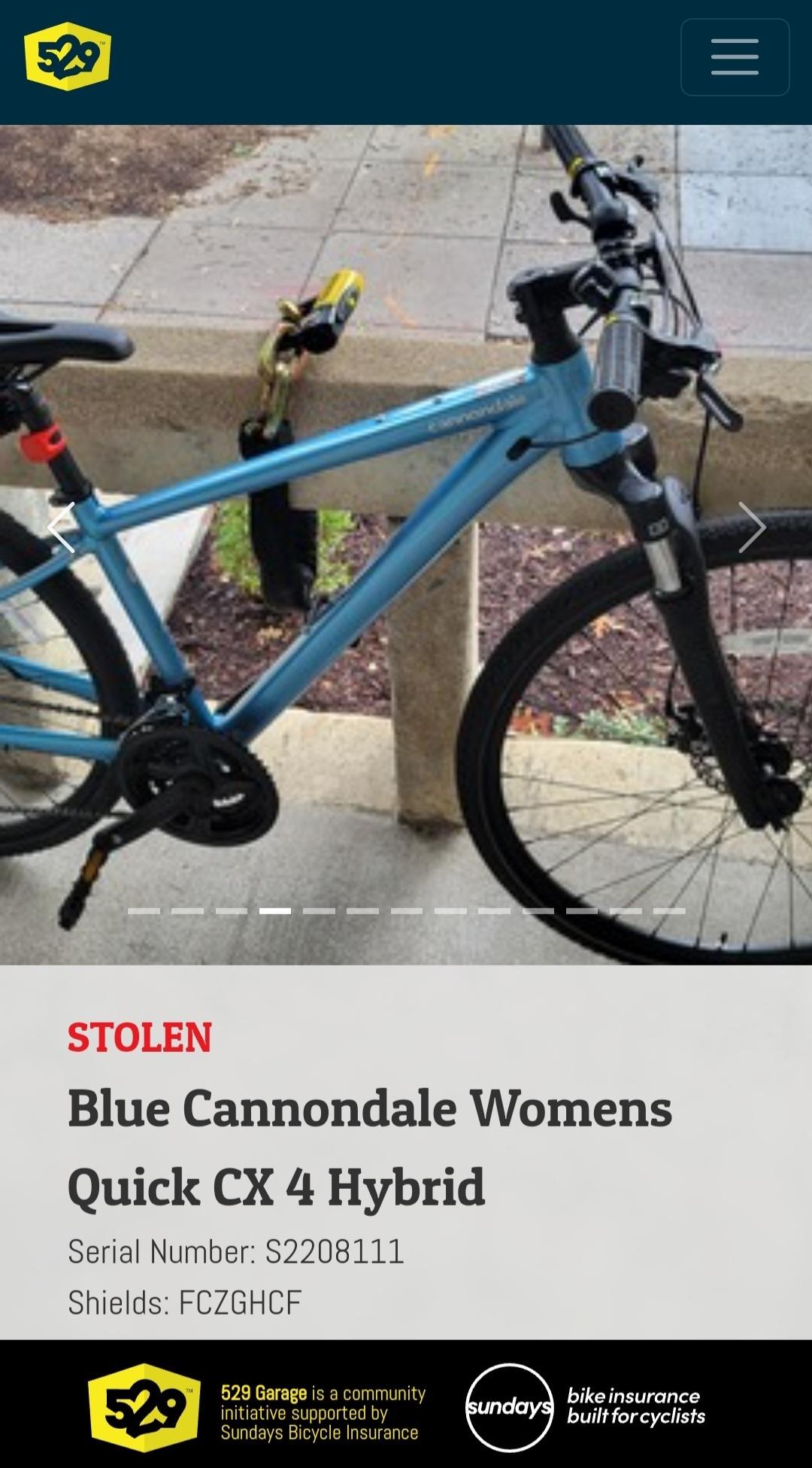 2023 REI Co-op Cannondale Womens Quick CX 4 Hybrid Blue