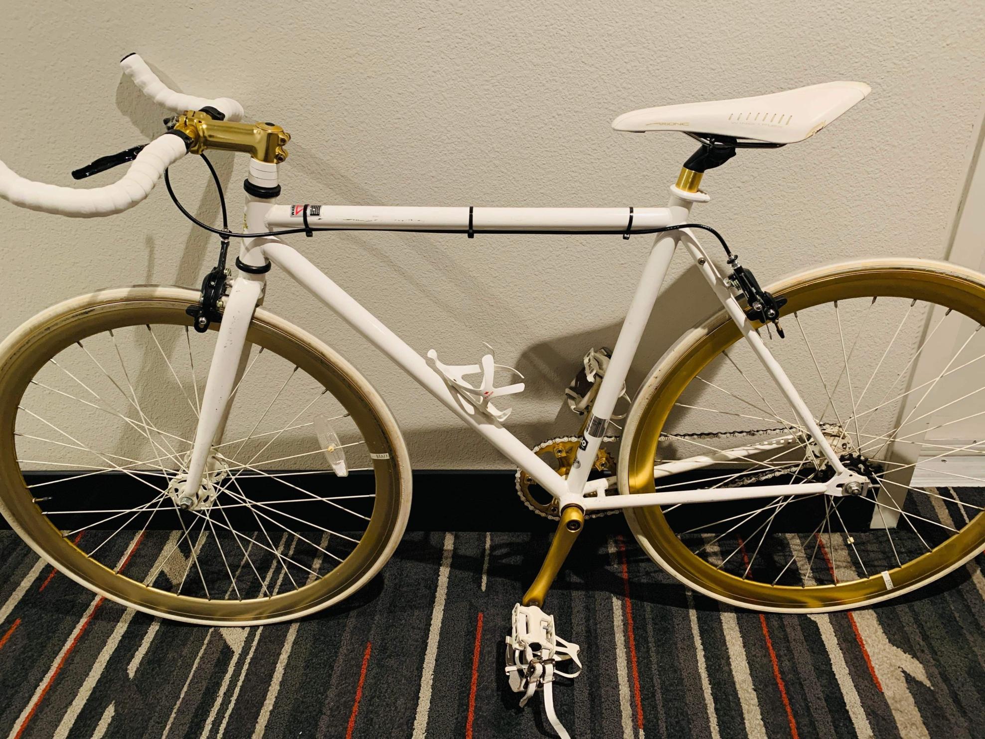 2022 State Bicycle Co. Fixie state bike White and Yellow or Gold