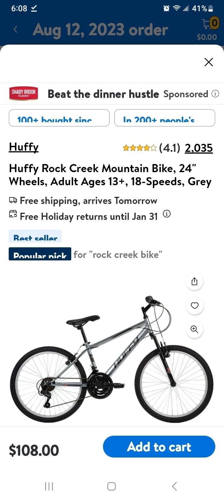 Huffy Rock creek Silver, gray or bare metal