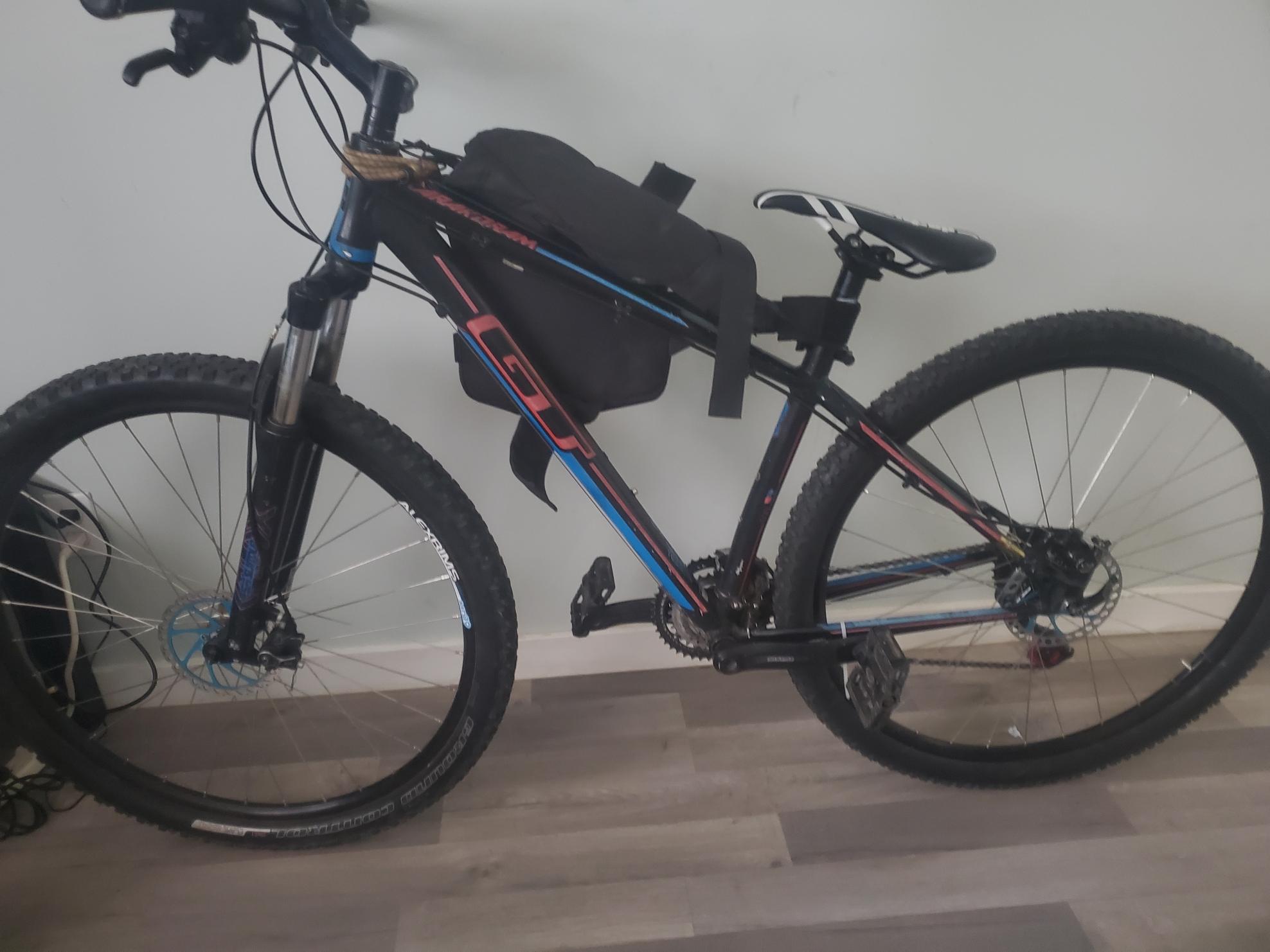 GT Bicycles Arakdram Black, Blue, and Red