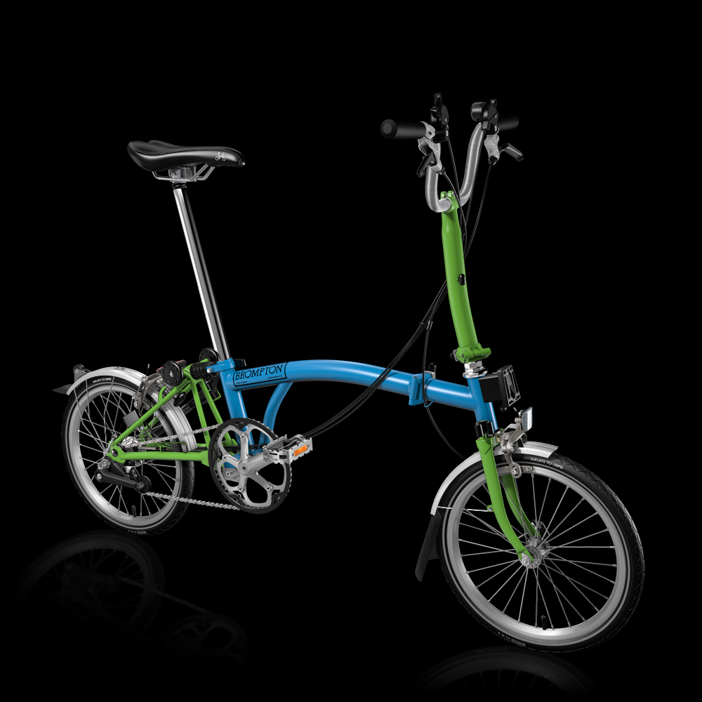 2014 Brompton Bicycle M type 6 speed with fenders  Blue and Green
