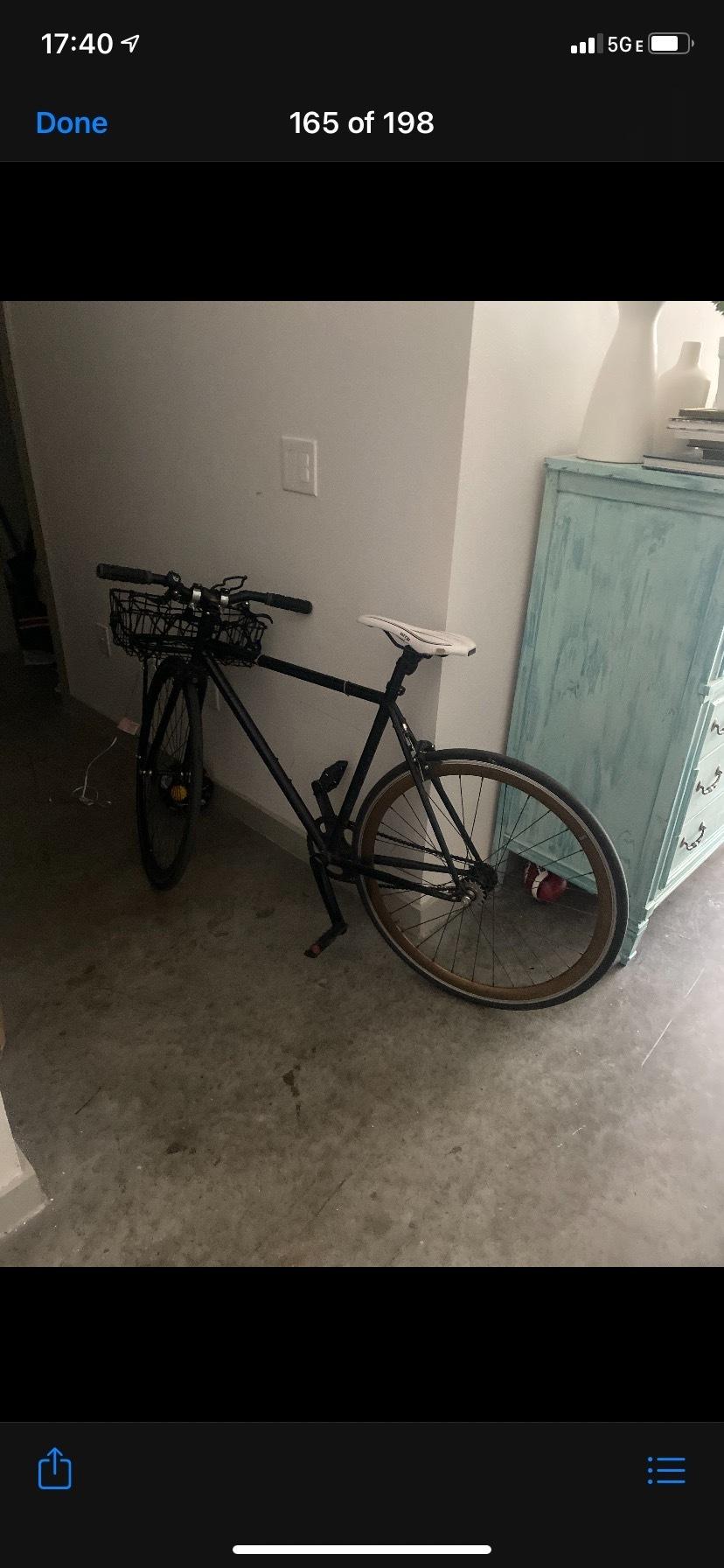 State Bicycle Co. Core w/basket and bronze rims Black