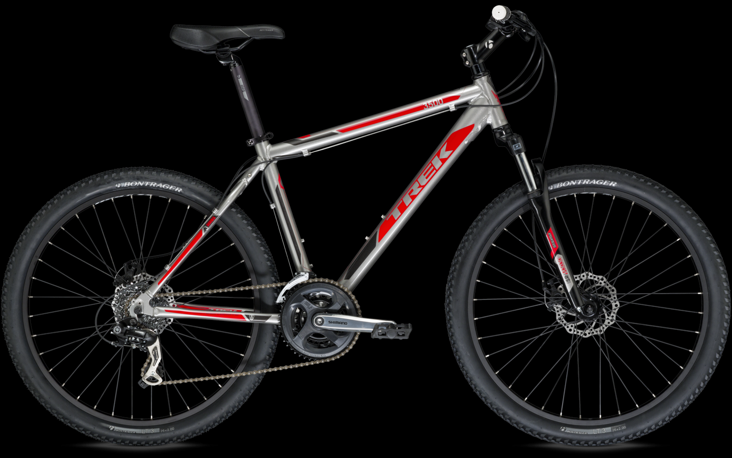 2014 Trek 3500 Disc Silver or Gray, Red, and Black
