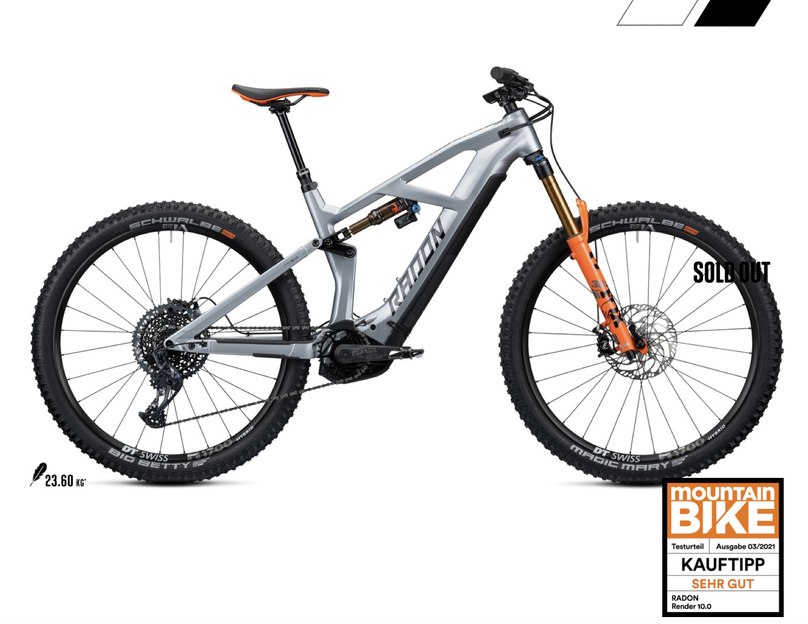 2021 RADON RENDER 10.0 Silver, gray or bare metal and Orange