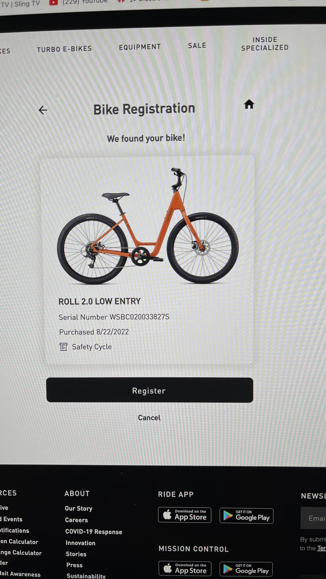 2022 Specialized Roll 2.0 Low Entry Orange
