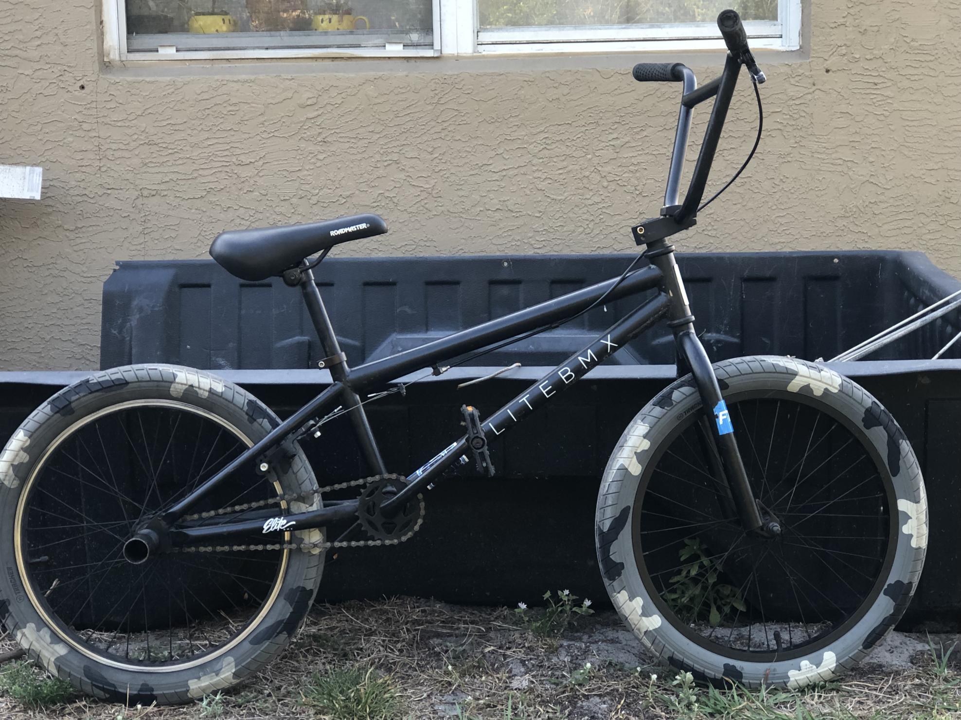 2017 Elite BMX Black, White, and Stickers tape or other cover-up