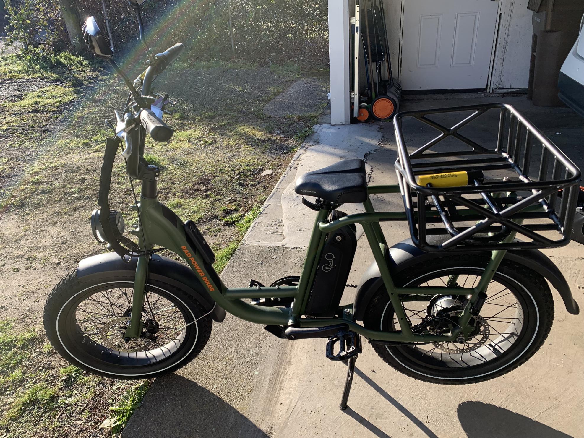 2021 Rad Power Bikes RadRunner 1 cargo bike (rear storage) Green