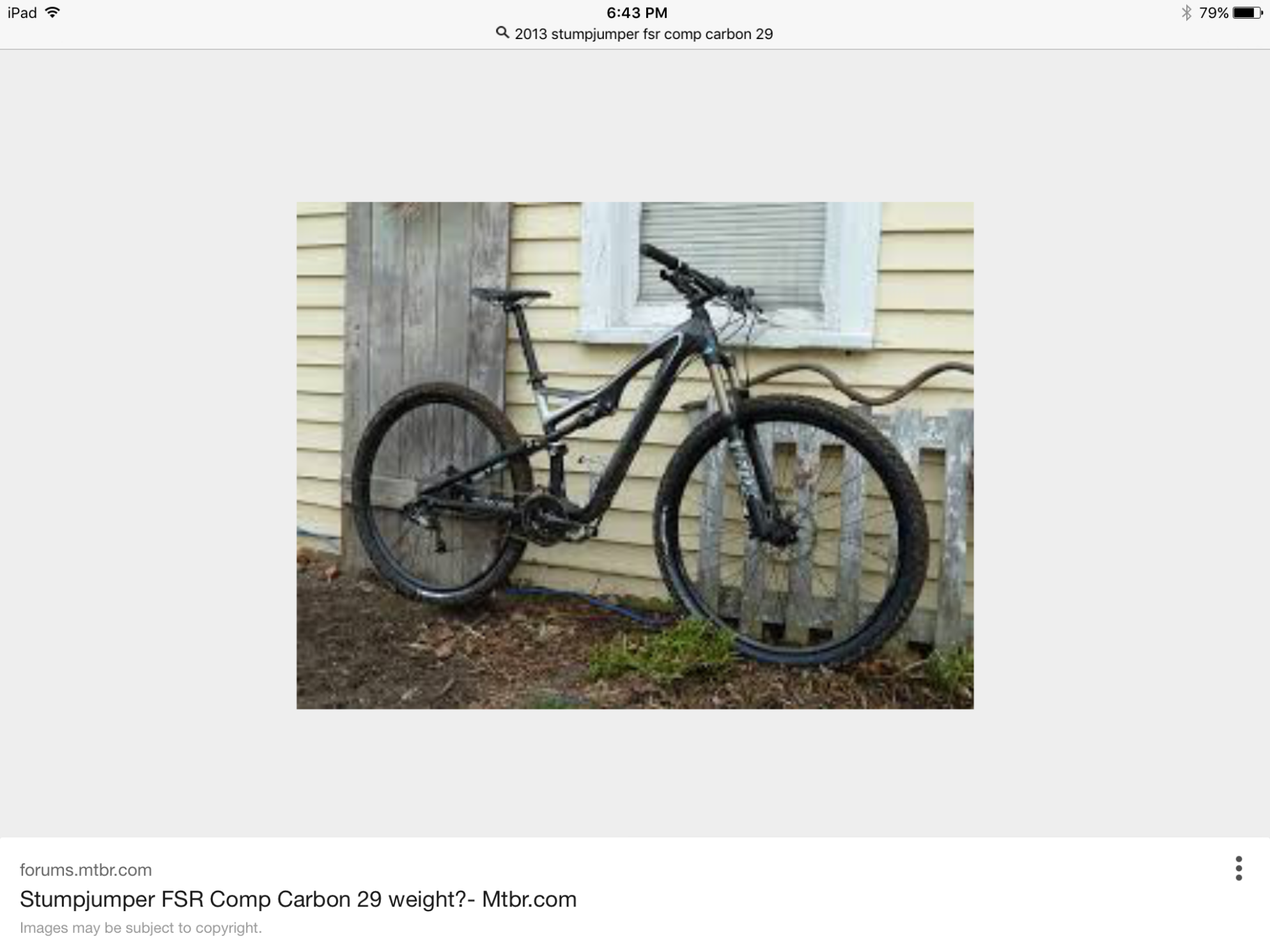 2013 Specialized Stumpjumper FSR Comp Carbon 29 Silver or Gray