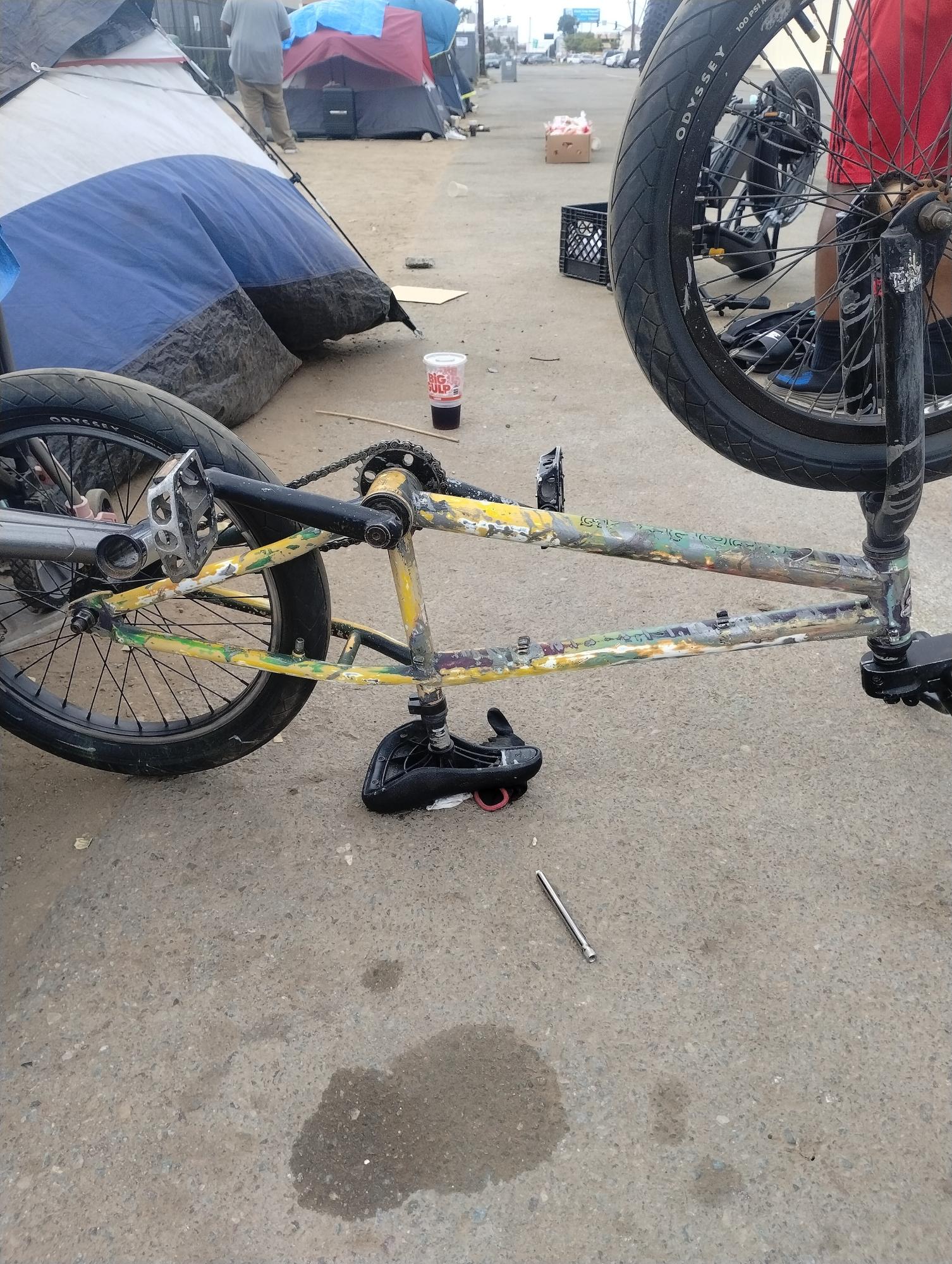 Redline Bmx Stickers tape or other cover-up and Silver, gray or bare metal