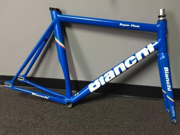 Bianchi Super Pista Frameset Blue and White