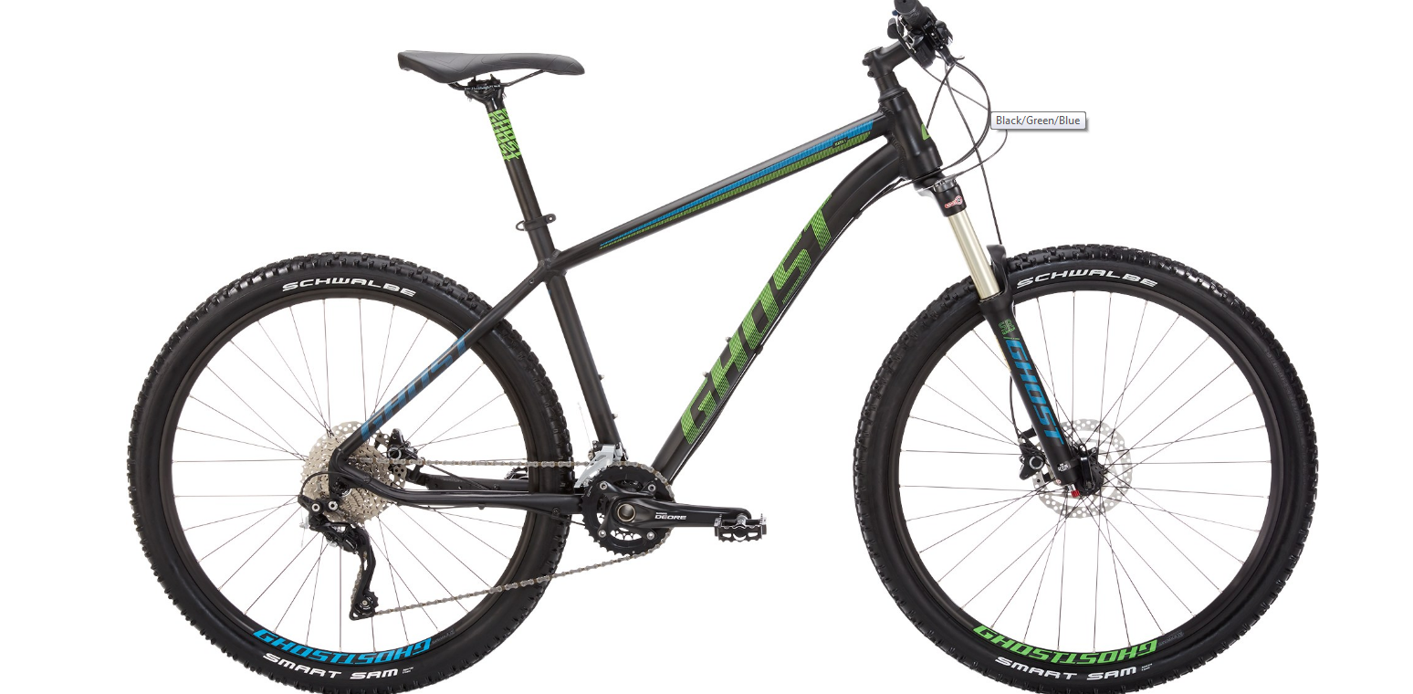 2016 Ghost KATO 5 Black, Green, and Blue