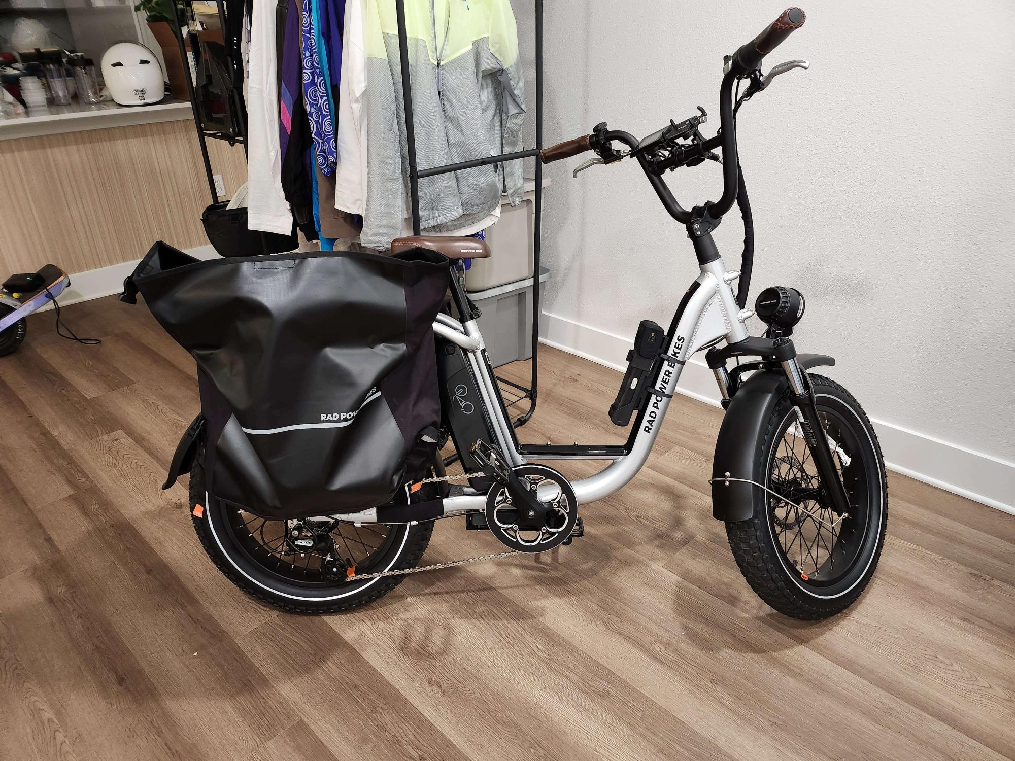 2022 Rad Power Bikes Silver, gray or bare metal and Brown