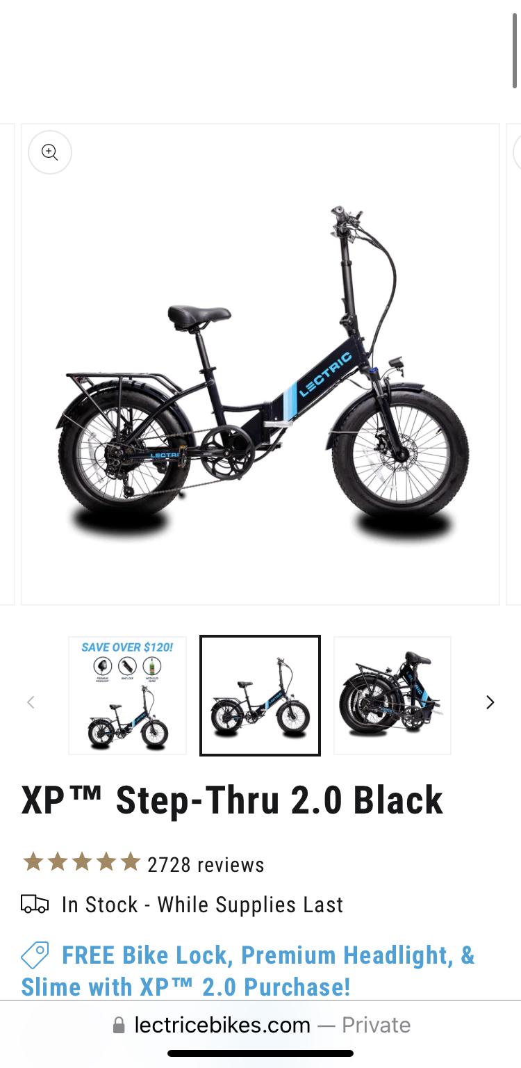 2022 Lectric eBikes Stepthru XP 2.0 personal mobility device (electric unicycle, etc) Black