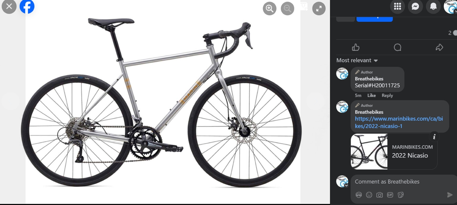 2022 Marin Bikes Nicasio Silver, gray or bare metal