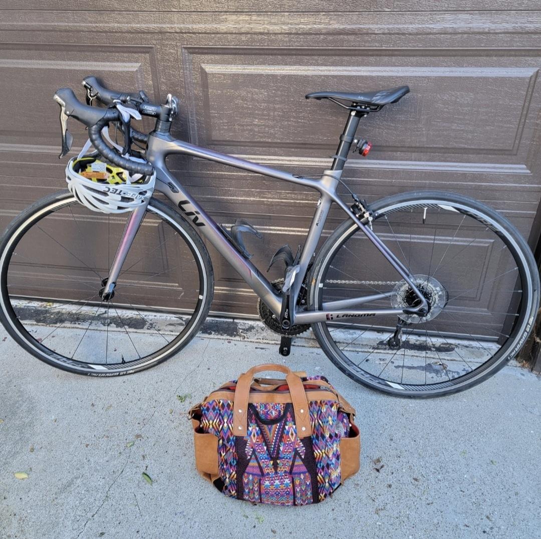 2018 Giant Woman's M Purple, Silver, gray or bare metal, and Black