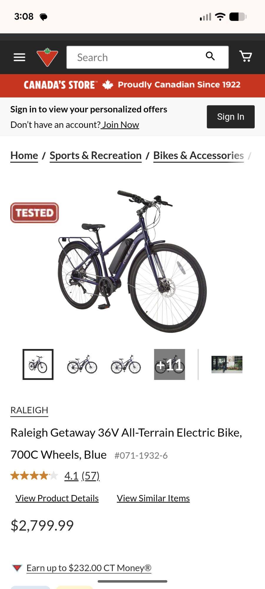 2025 Raleigh Getaway 36V All Terrain Purple