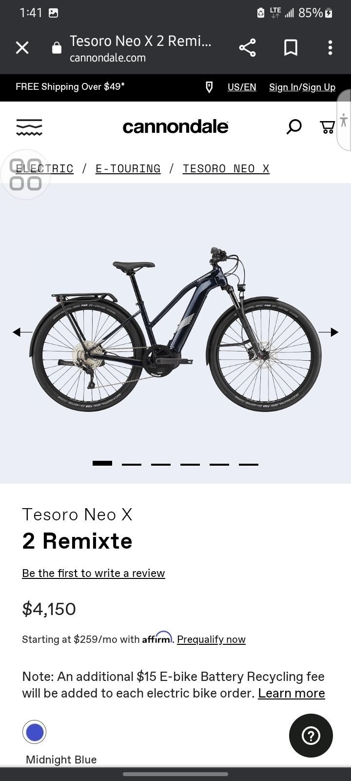 2023 Cannondale Tesoro Blue