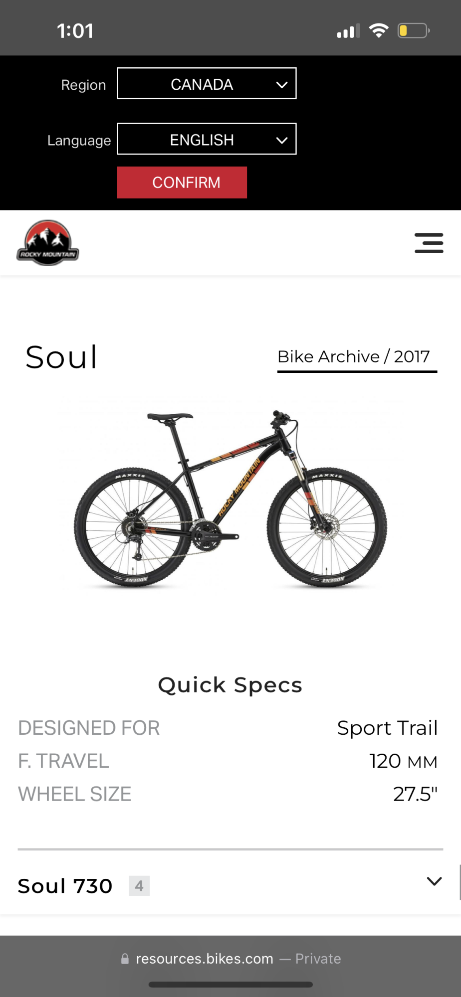 2017 Rocky Mountain Bicycles XL Black and Orange