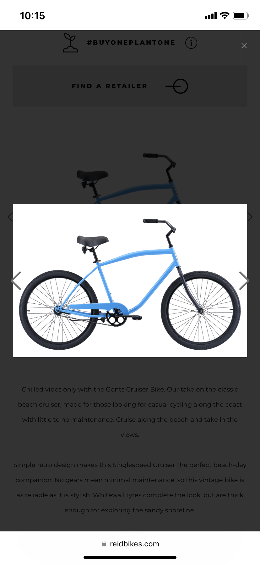 2022 Reid Gents cruiser Blue