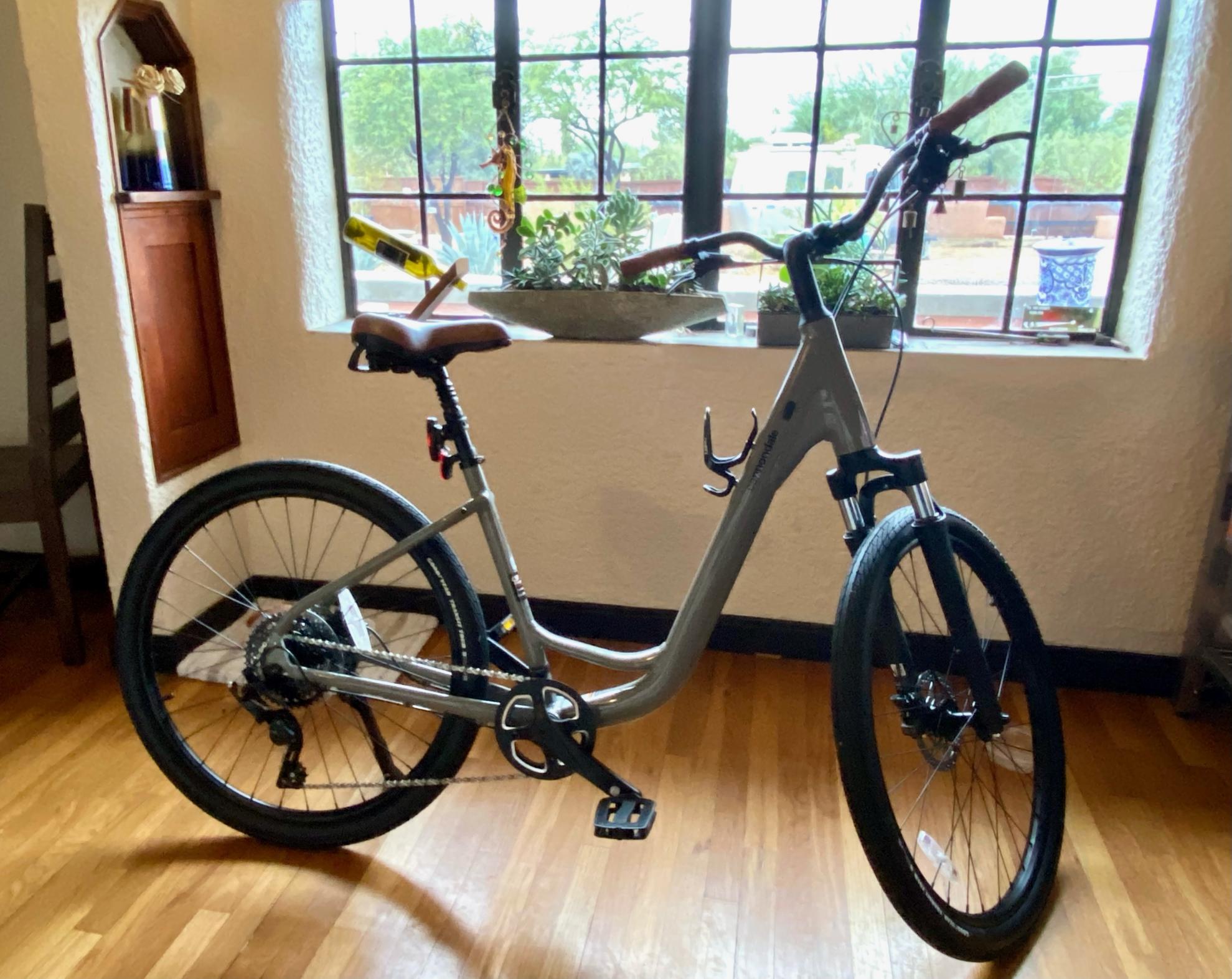 2022 Cannondale 650 U Adventure 1 Green and Silver, gray or bare metal