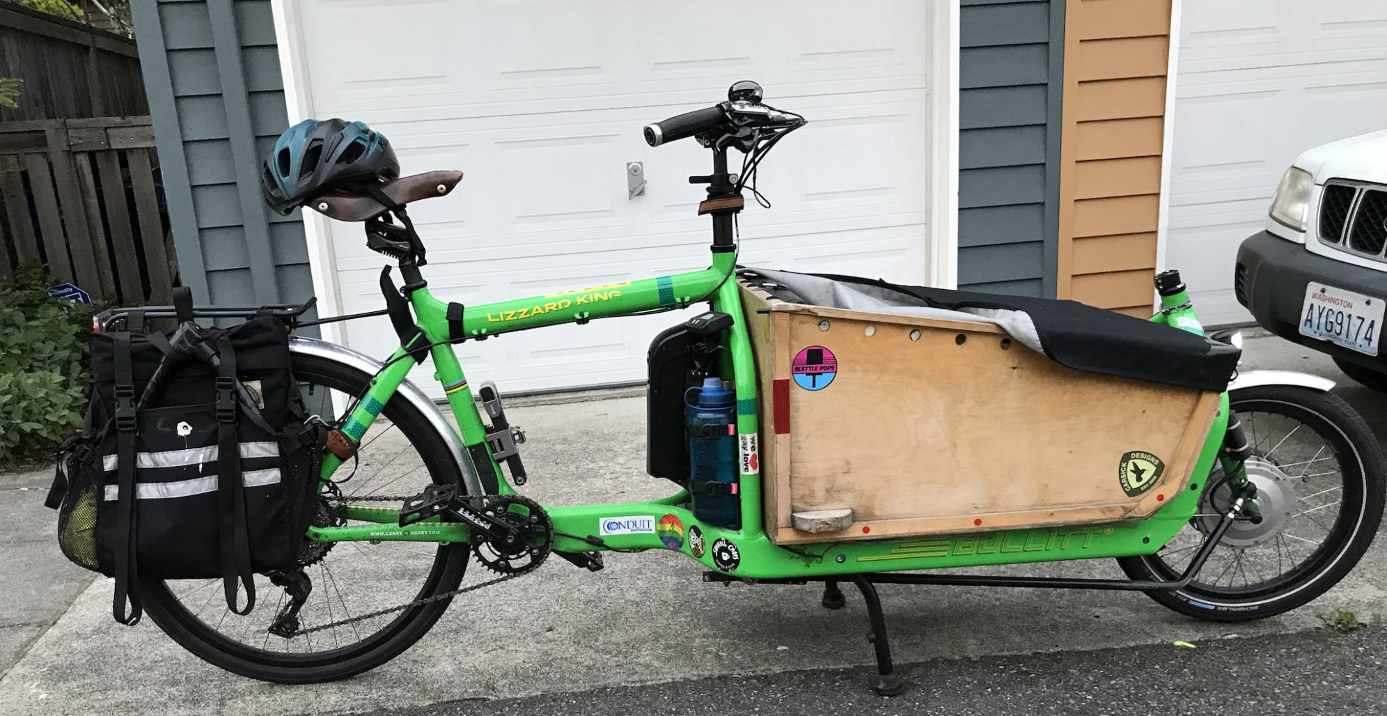 2016 Larry Vs Harry Lizard King cargo bike (front storage) Green