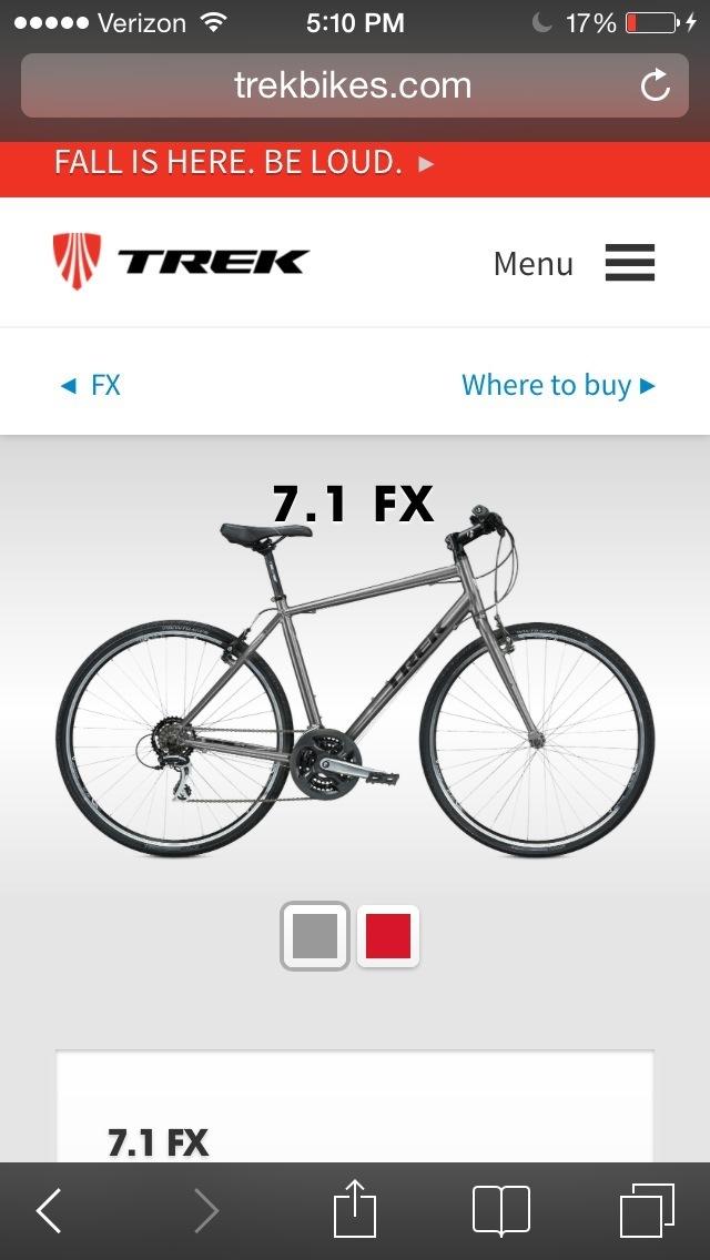 2016 Trek 7.1 fx Silver or Gray
