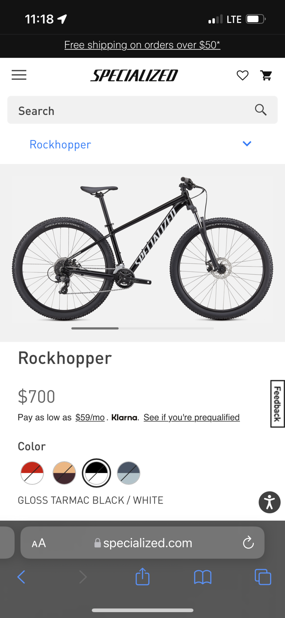 2021 Specialized Rockhopper Black and White