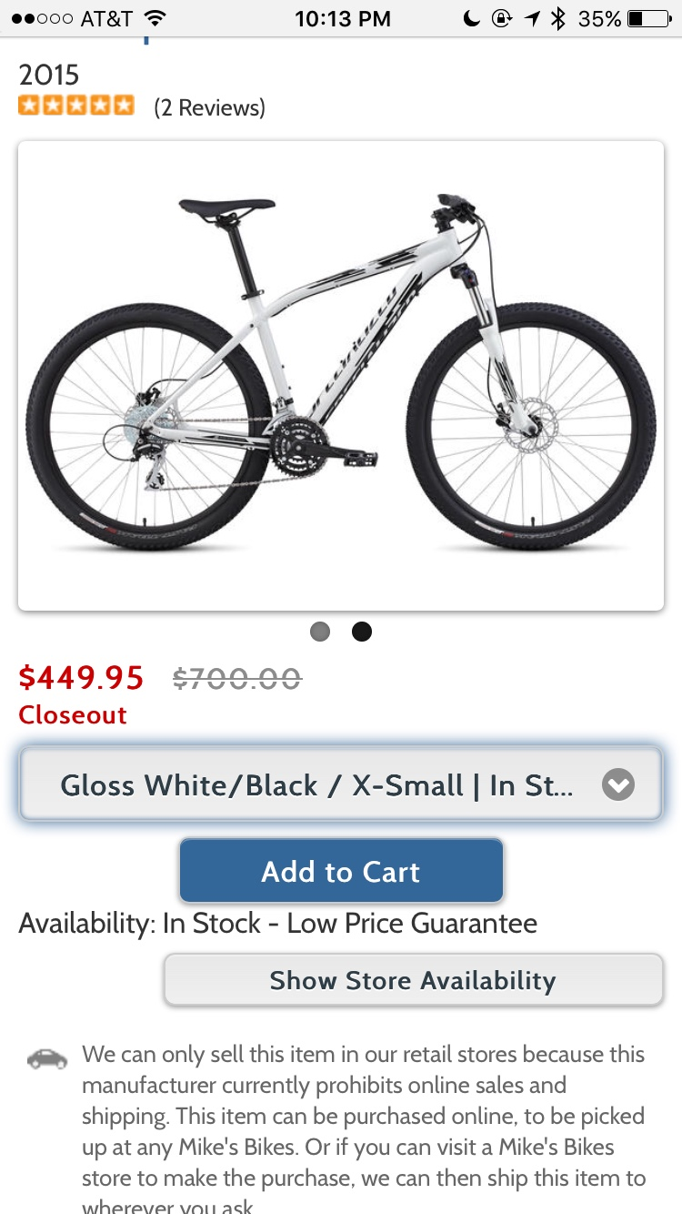 2016 Specialized Camber White