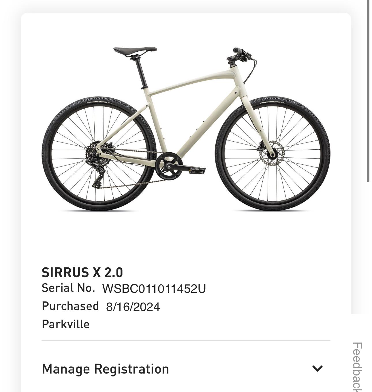 2024 Specialized Sirrus X 2.0 White