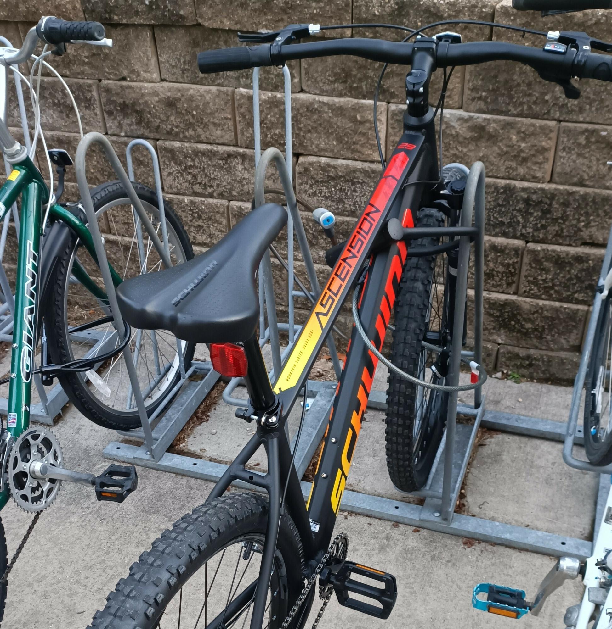 2024 Schwinn Black Matte with a gradient from red ... Black, Red, and Yellow or Gold