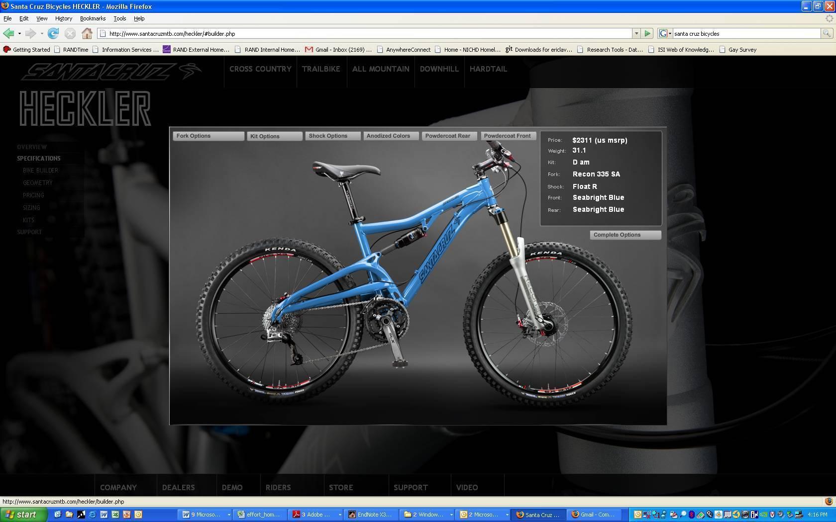 2011 Santa Cruz Heckler  Blue