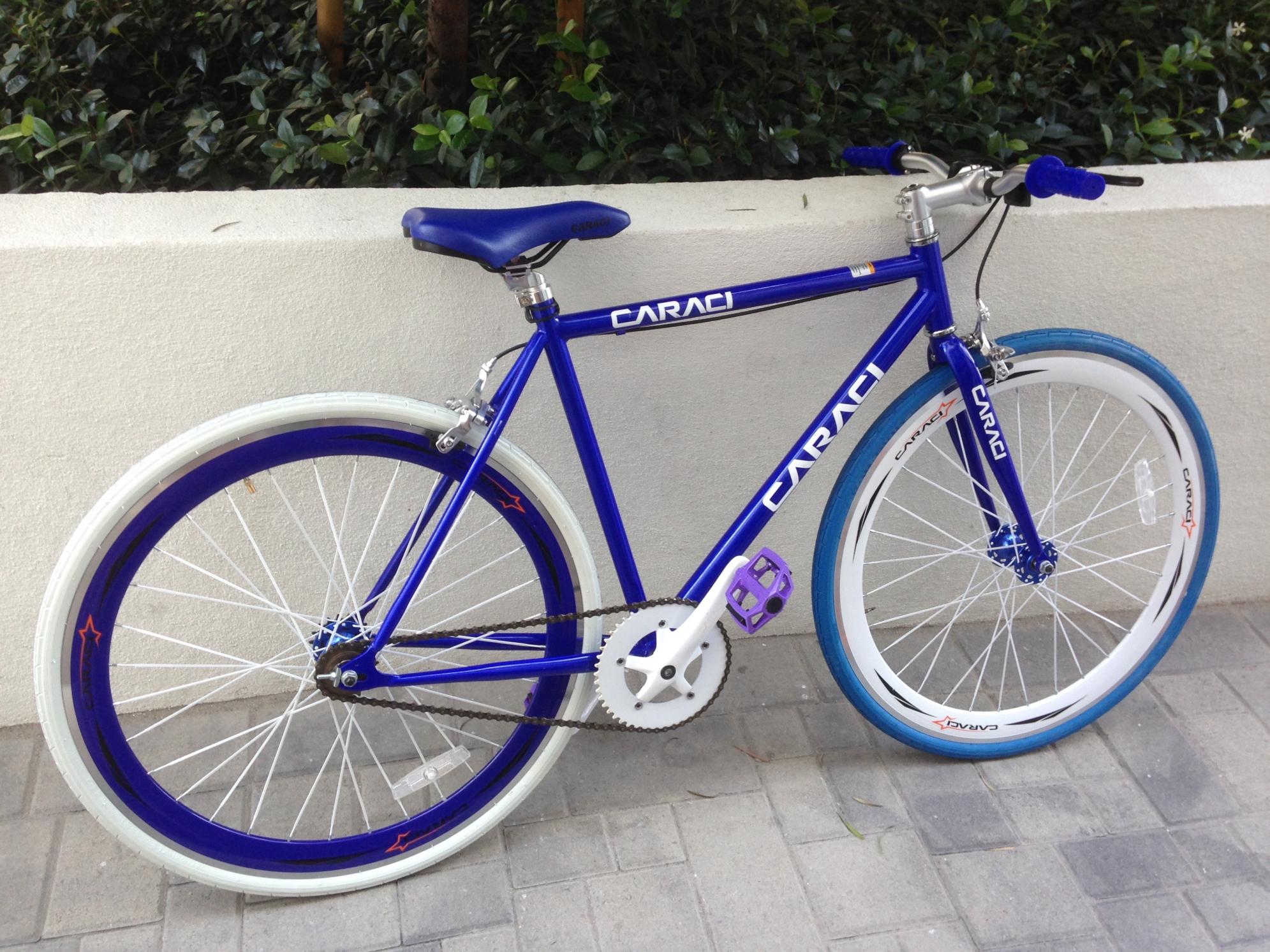 caraci F-4 ALLOY Blue, White, and Purple