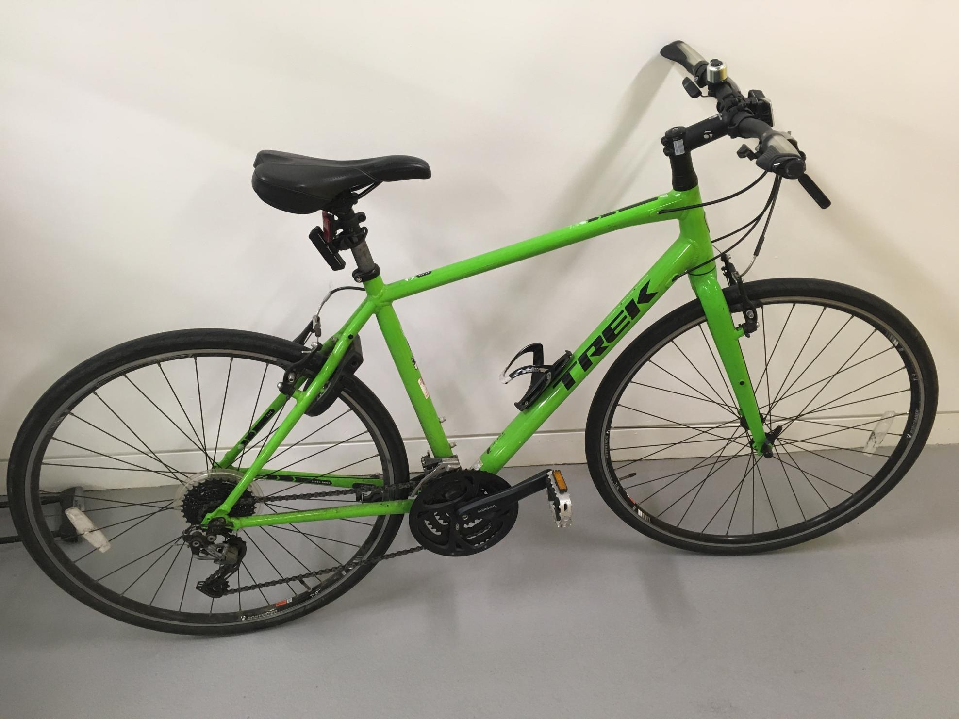 2015 Trek 7.3 FX Alpha Gold Aluminium, DuoTrap S compatible, rack and mudguard mounts Green