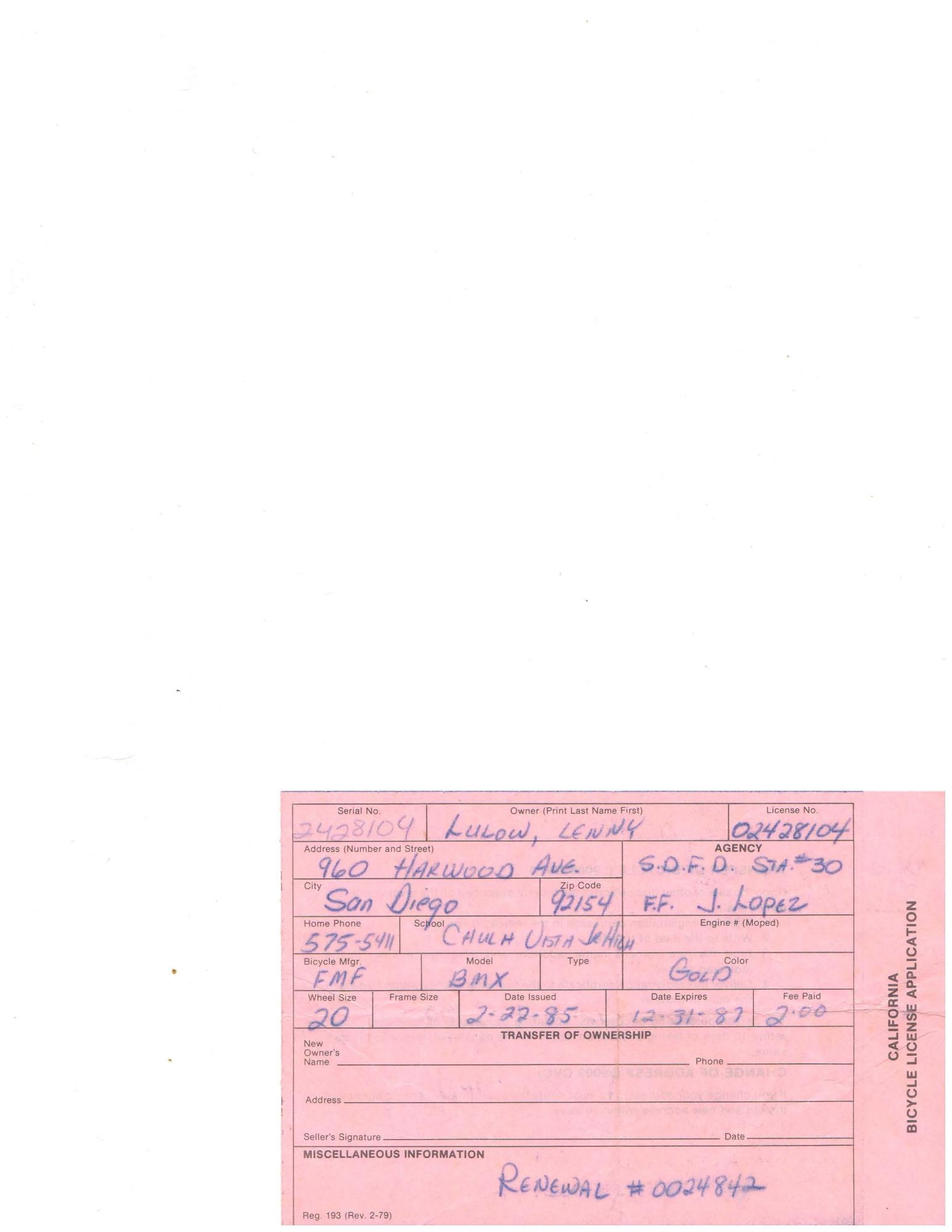 1979 FMF RA-7 Yellow or Gold