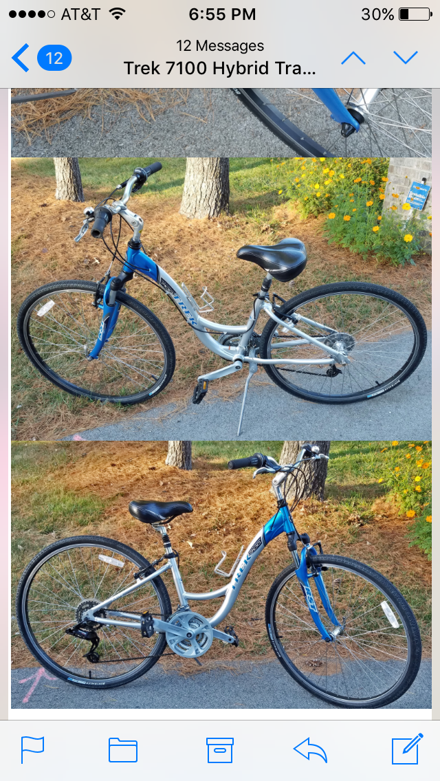 2004 Trek 7100 Silver or Gray and Blue