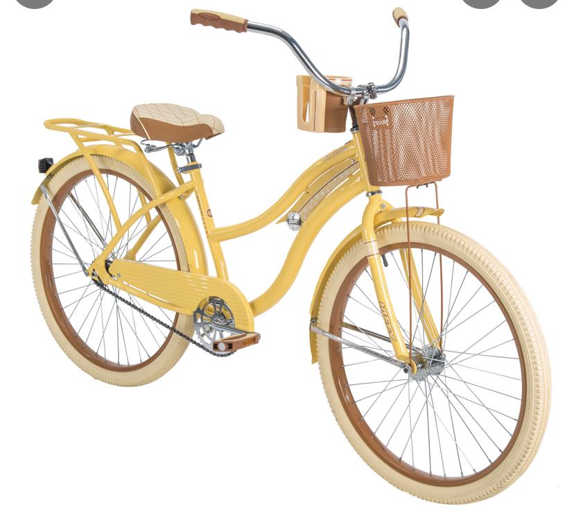 2022 Huffy Nel Lusso Classic Cruiser Bike with P... Yellow or Gold