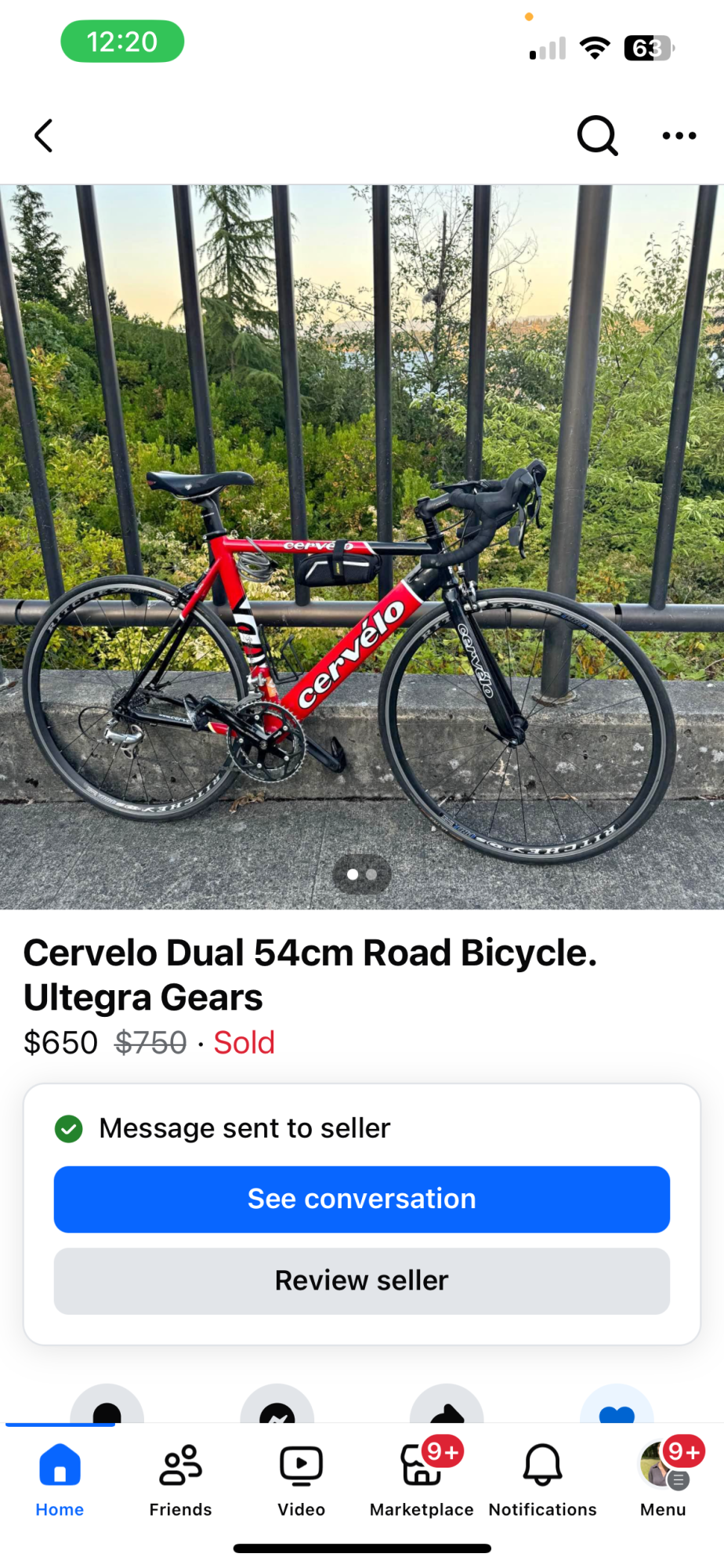 2005 Cervélo Road Bike Ultegra Gears Red