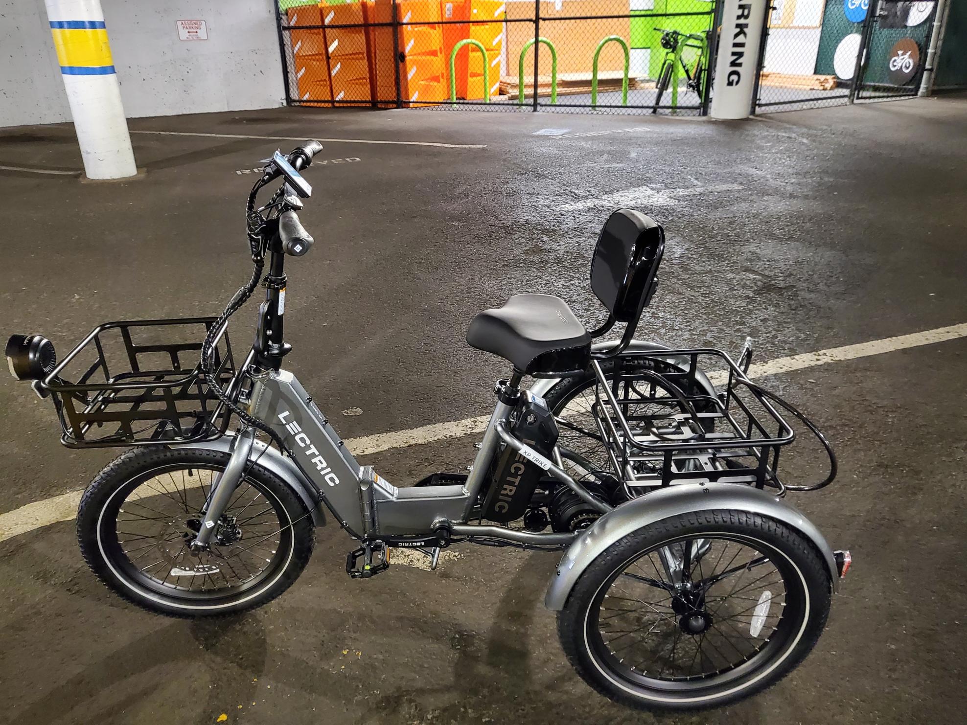 2023 Lectric eBikes XP Trike tricycle Silver, gray or bare metal