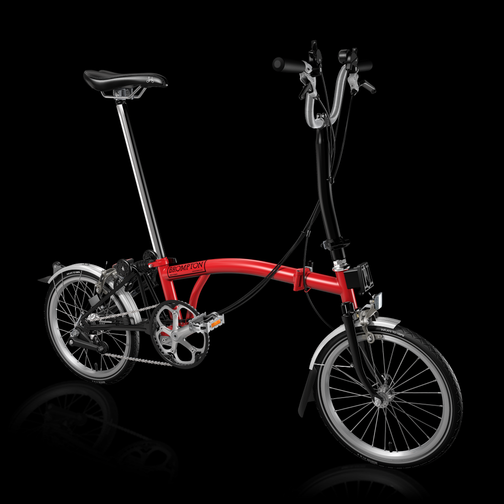 2014 Brompton Bicycle H type 6 speed with fenders  Red and Black