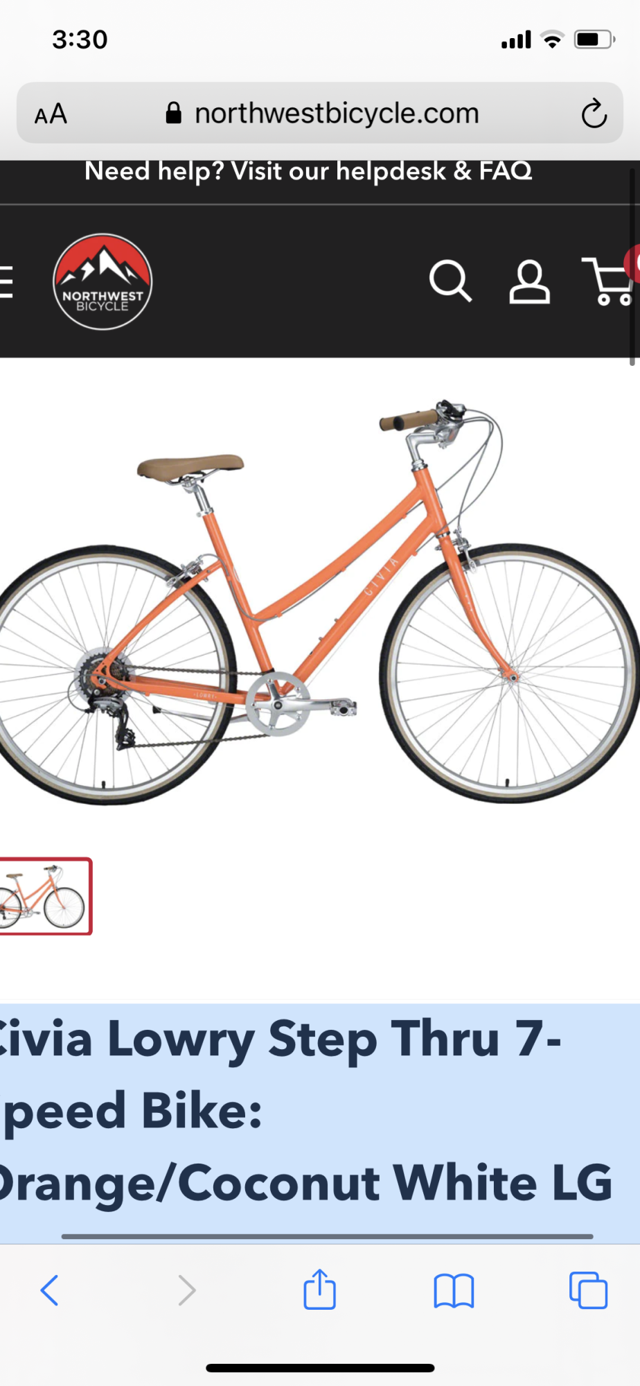 2018 Civia Lowry 7 speed Orange