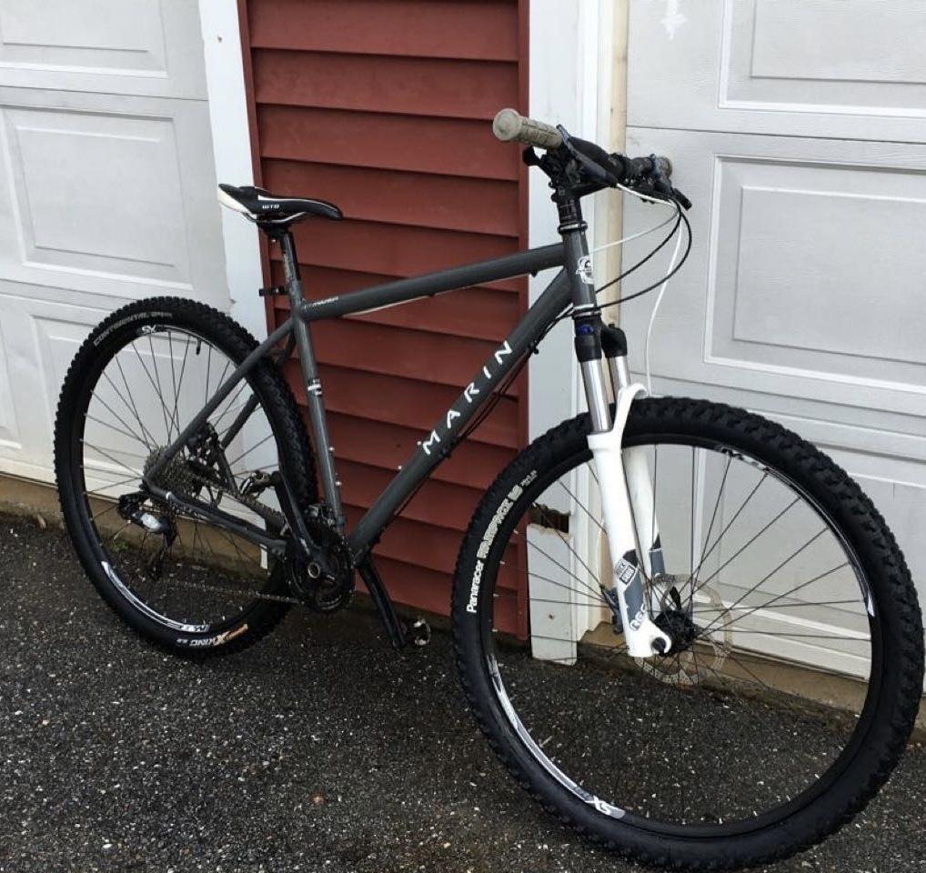2017 Marin Bikes Pine Mountain Silver, gray or bare metal