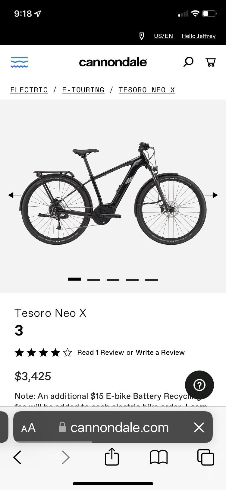 2020 Cannondale Tesoro neo 3 Green