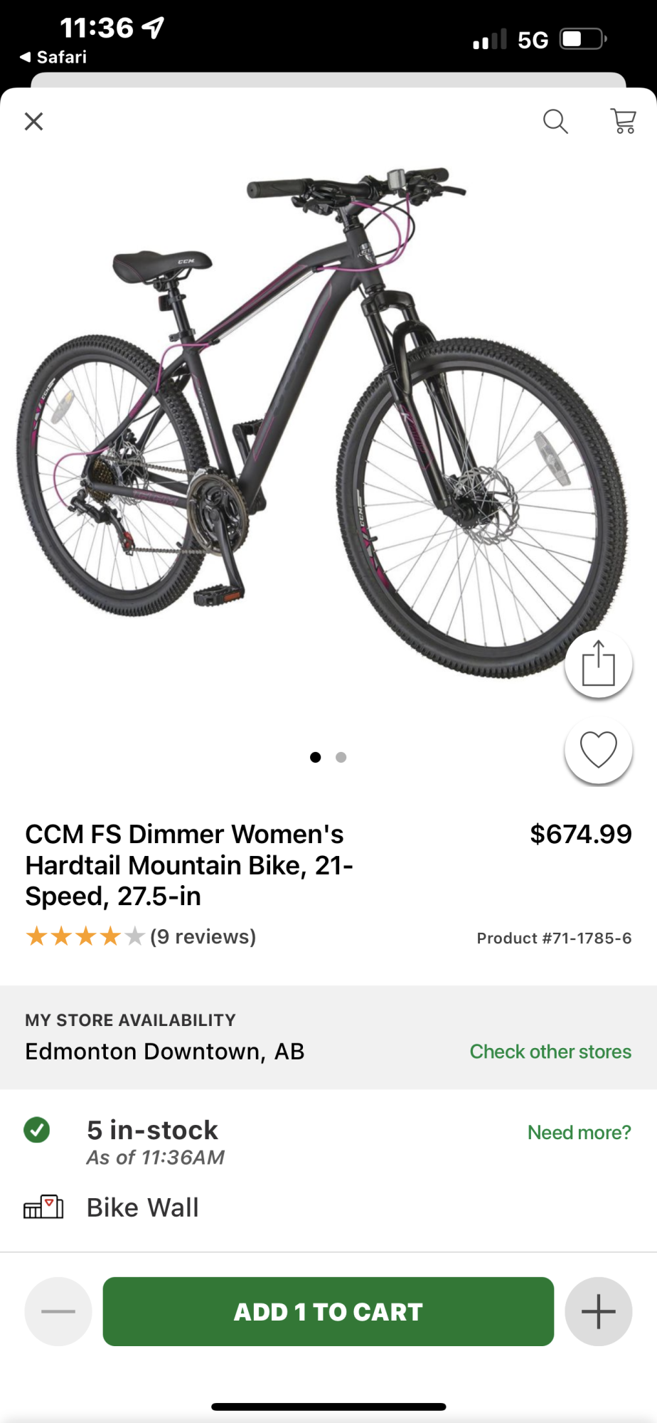 2021 CCM FS dimmer womens hard tail mountain b... Black and Pink