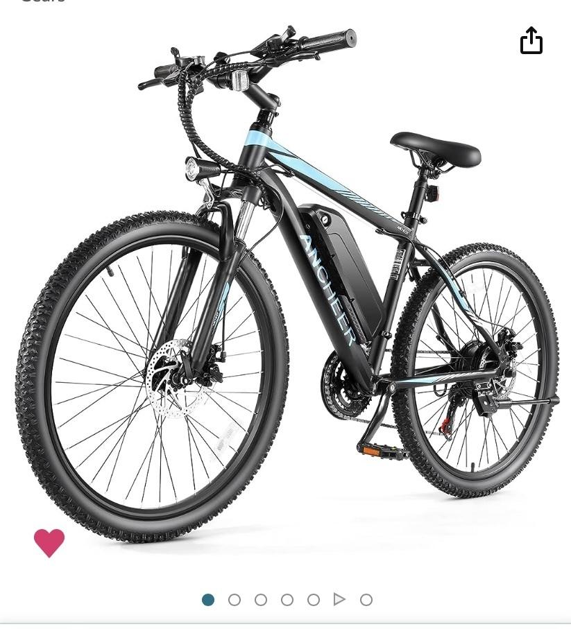 2022 Ancheer Electric mountain bike Black and Blue
