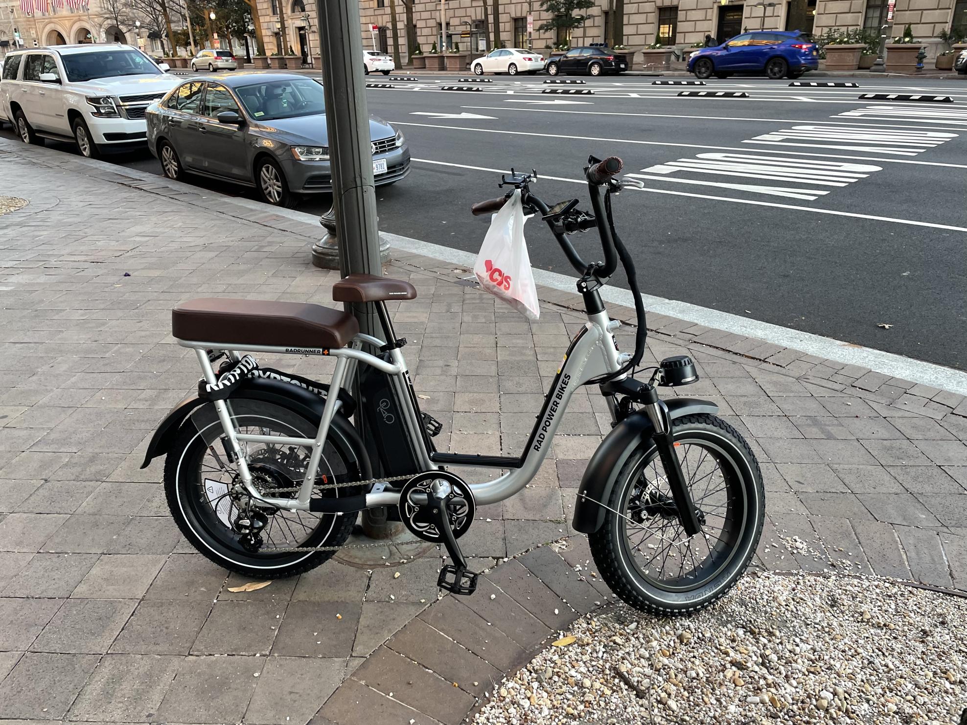 2023 Rad Power Bikes Rad Runner Plus Silver, gray or bare metal and Brown